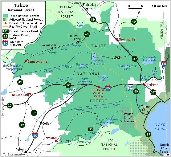 Tahoe National Forest Map Tahoe National Forest | John Muir Project